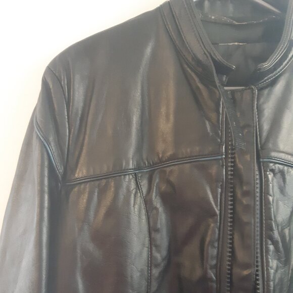 Men's Black Leather Coat - Valois Acton Vale QC - Rare Vintage - Picture 5 of 12